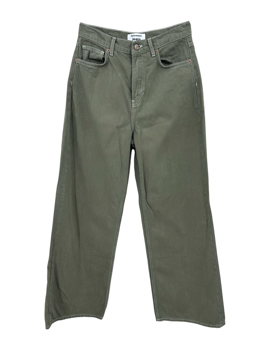 REFORMATION Jeans Cary High Rise Slouchy Wide Leg Green